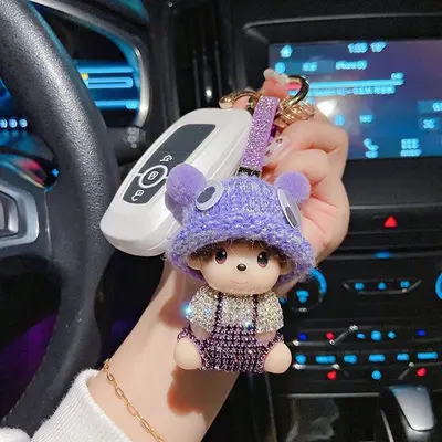 체인 귀여운 인형 크리스탈 펜던트 키링 줄 대표 이미지