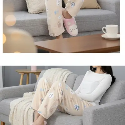 극세사 수면바지 여성잠옷바지 편한잠옷바지 대표 이미지