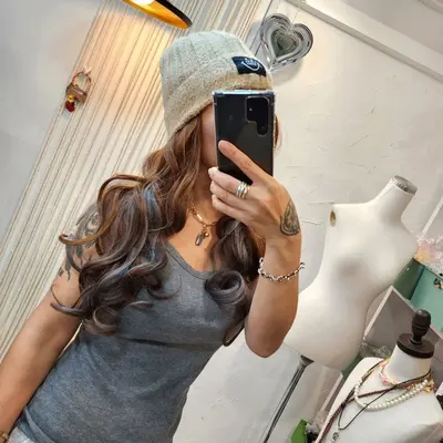 비니 긴머리 웨이브 탈색 항암모자 브릿지 일체형 대표 이미지