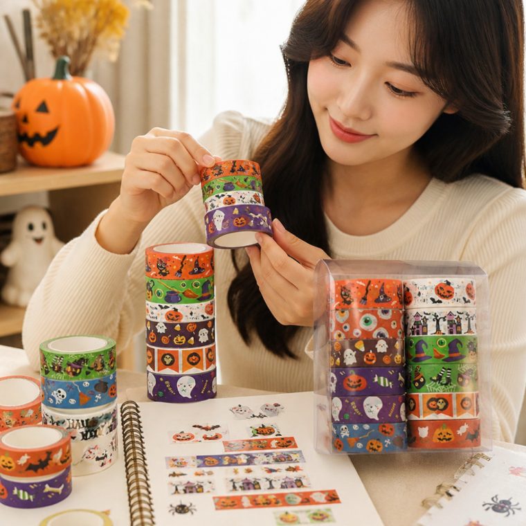 할로윈 마스킹테이프 12종 다꾸 종이 스티커 3개 묶음 대표 이미지