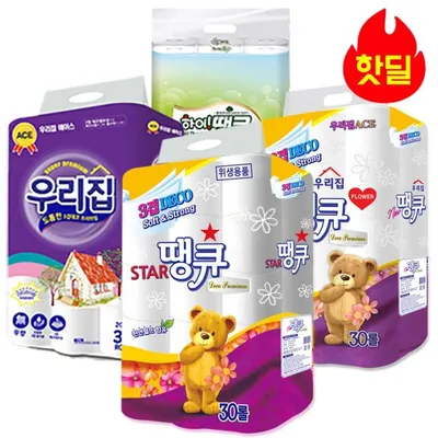 3겹30롤 갓성비 화장지 휴지 브랜드 우리집 3개 묶음 대표 이미지