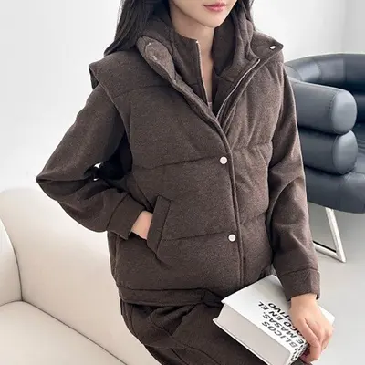 폭신 여성 데일리 겨울 패딩 조끼 대표 이미지