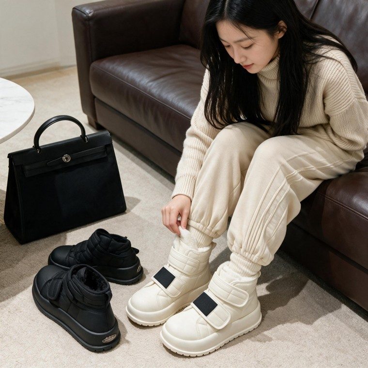 윈터 퍼 안감 패딩부츠 겨울 방한 부츠 여성 보온 대표 이미지