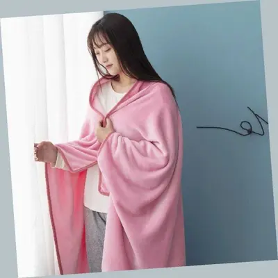 극세사 망토 담요 핑크 보온용 블랭킷 겨울담요 대표 이미지