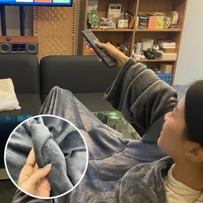 극세사 수납 사무실 대형 쇼파 입는 담요 대표 이미지