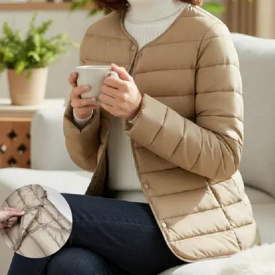 여성 베이직 경량 패딩 점퍼 이너 겨울 데일리 숏 대표 이미지