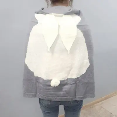 토끼 니트담요 거실담요 소파담요 휴대용담요 대표 이미지