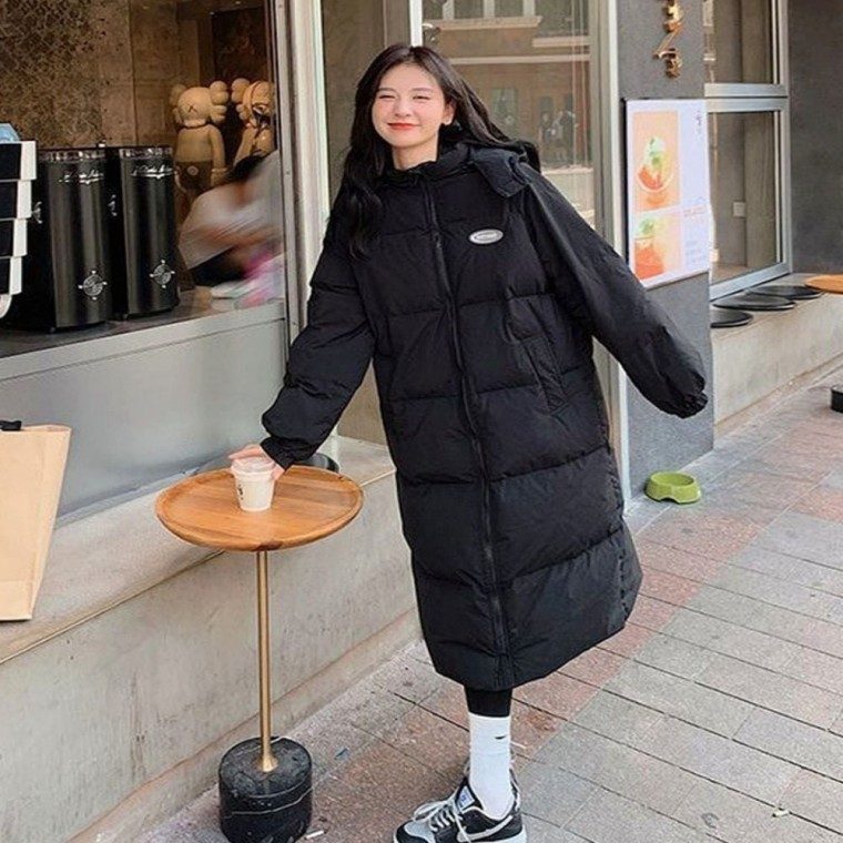 롱패딩 학생 교복 후드 탈부착 데일리 아우터 점퍼 대표 이미지