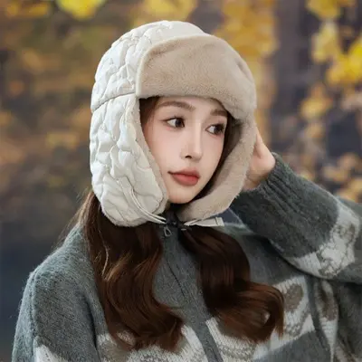 은창]누빔 퀼팅 안감 퍼 버클 귀도리 모자 귀마개 대표 이미지