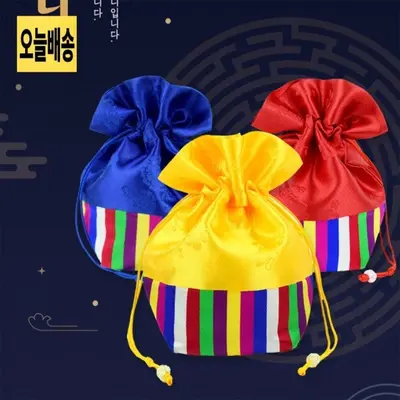 사각 전통 복주머니 세트 복주머니세트 명절복주머니 3개 묶음 대표 이미지