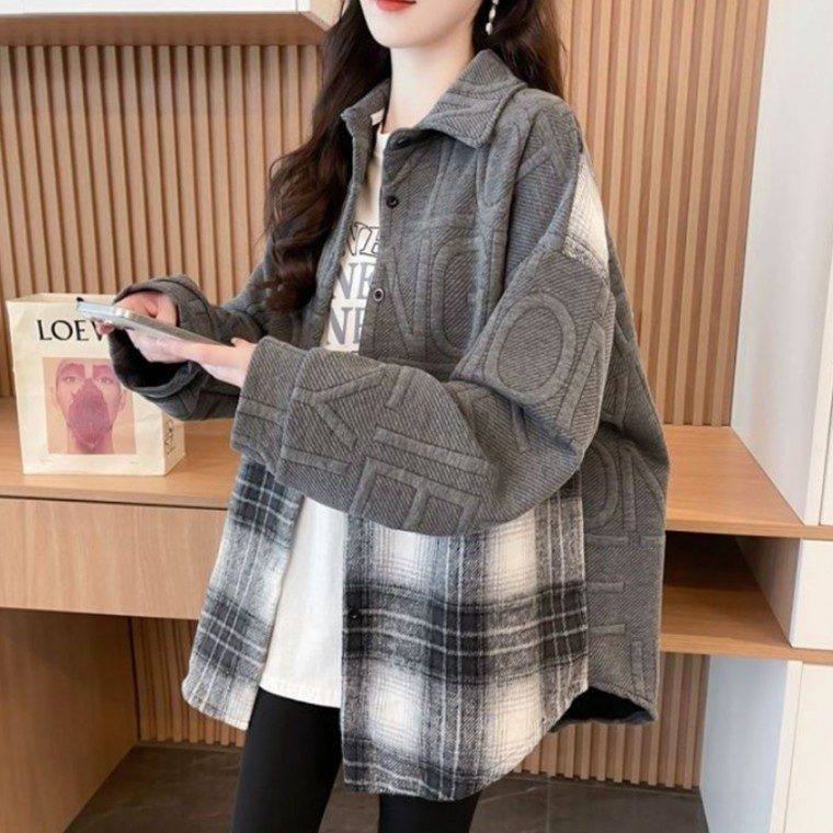기모셔츠 여성 그레이 입체 엠보 알파벳 상의 대표 이미지