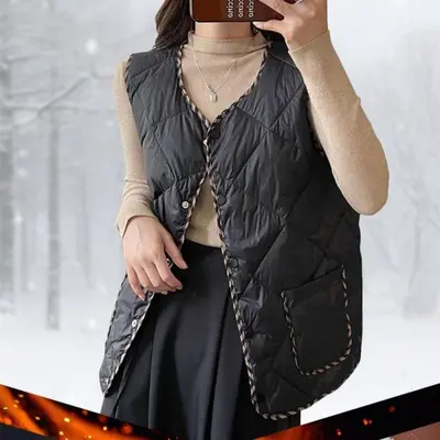 여자 패딩 조끼 다이아몬드 퀼팅 경량 누빔 발열조끼 대표 이미지