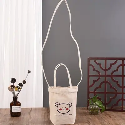 텀블러가방 텀블러파우치 미니 캔버스 곰돌이 천가방 3개 묶음 대표 이미지