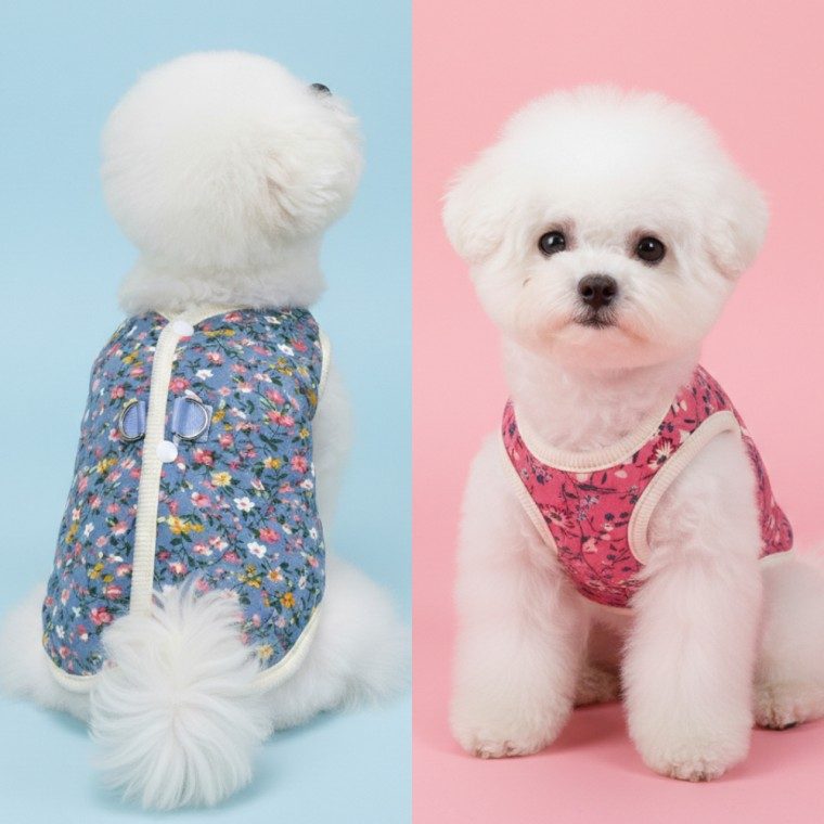강아지 고양이 할머니조끼 꽃무늬 김장조끼 3개 묶음 대표 이미지