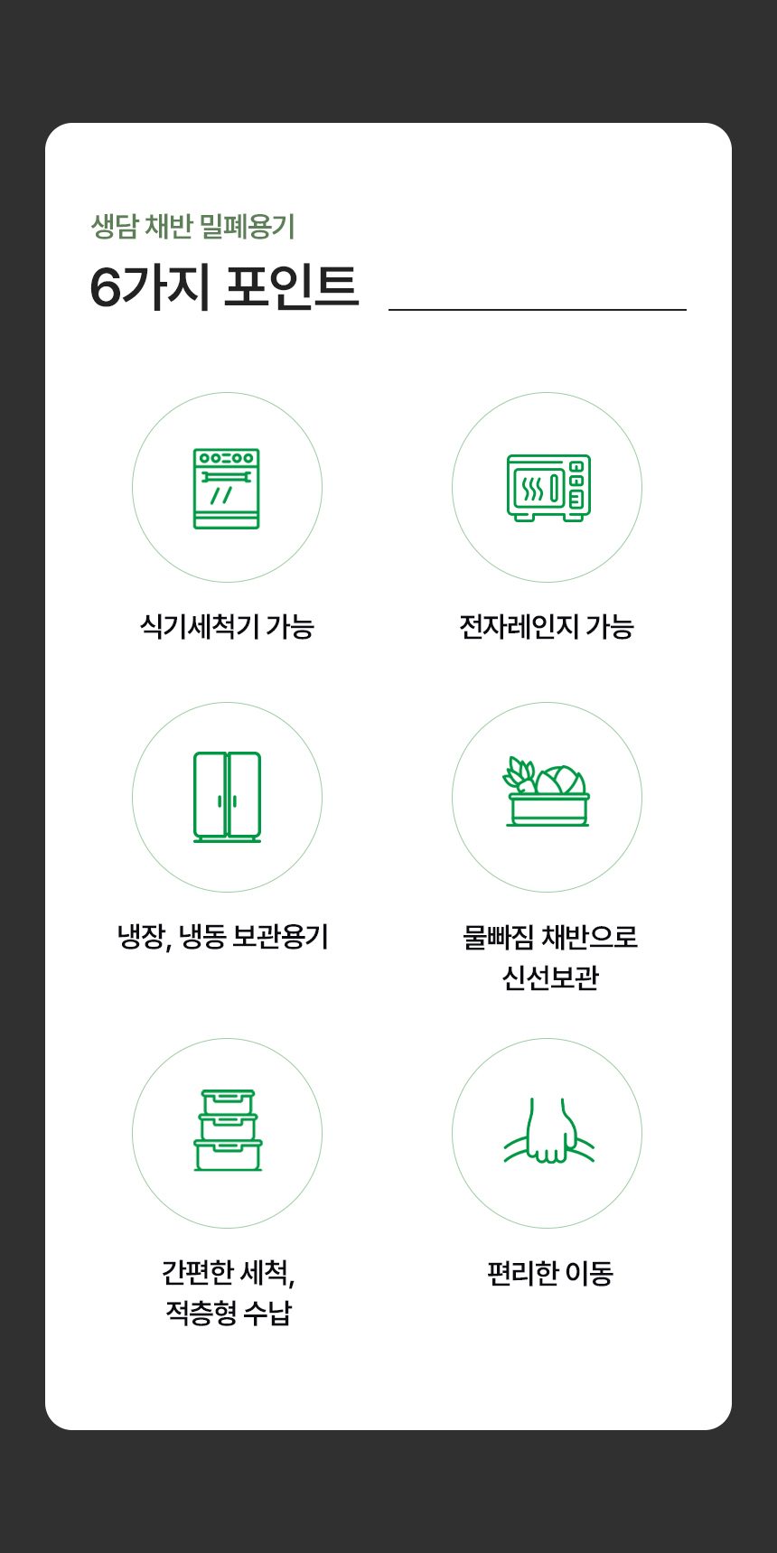 채반 물빠짐 과일 채소 밀폐용기 2종 화이트 3세트 상세 이미지 3
