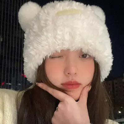 여성 귀달이 모자 겨울 귀덮는 곰돌이 털 비니 대표 이미지