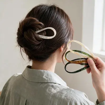 비녀 U자형 한복 머리 장식 올림머리 뒤꽂이 쪽머리 3개 묶음 대표 이미지