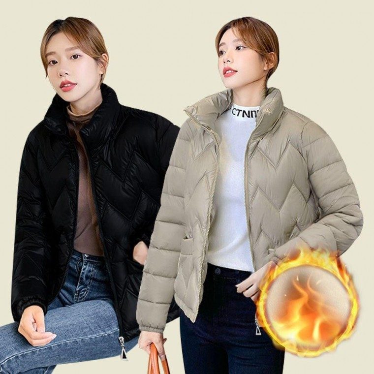 1 여성 겨울 아우터 누빔 하프 점퍼 방한 다운 대표 이미지