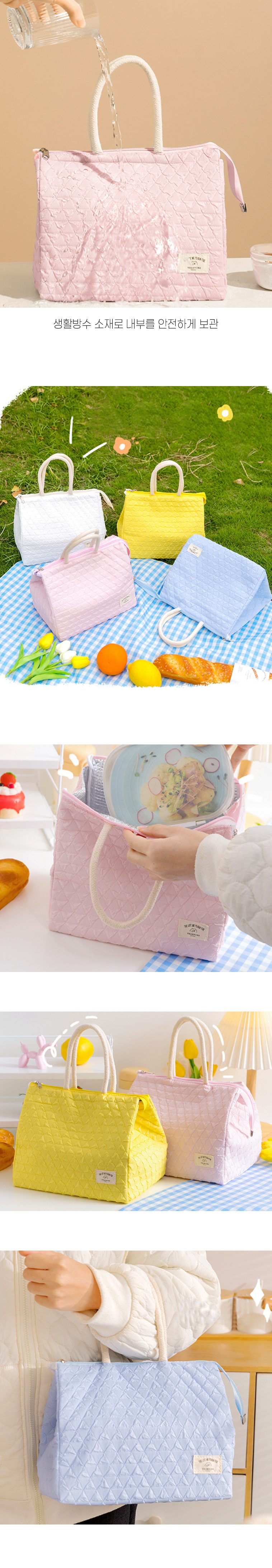 파스텔 경량 방수 쿨러백 보냉백 3개 묶음 상세 이미지 3