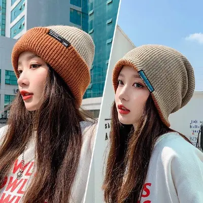 혁신적인 양면 니트 비니 벙거지모자 대표 이미지