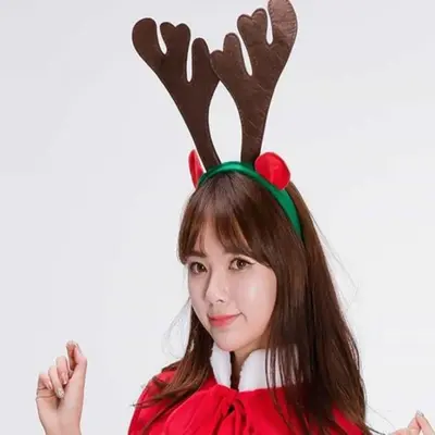 점보루돌프머리띠 브라운 크리스마스소품 파티소품 3개 묶음 대표 이미지