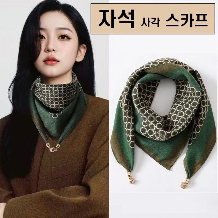 스카프 면혼방 65x65 봄가을 머플러 62색 3장 묶음 대표 이미지