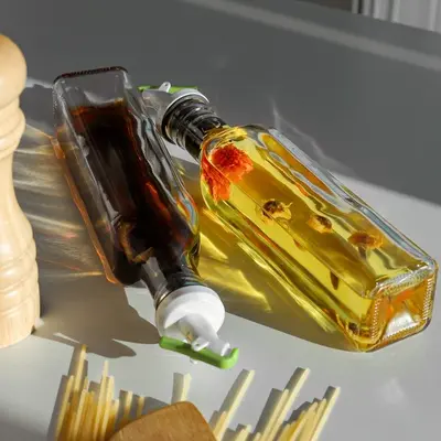 사각소스병 원터치 오일병 식용유 간장병 유리양념통 3개 묶음 대표 이미지