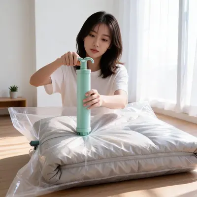 의류 진공 압축팩 패딩 정리 보관 비닐 여행 이동접이식 대표 이미지