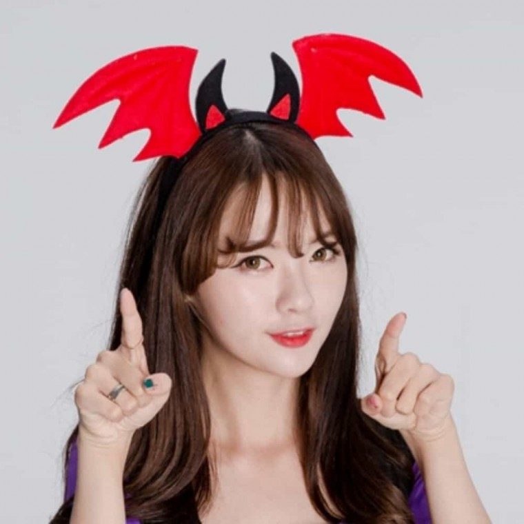 크리스마스용품 할로윈머리띠 박쥐날개 레드 3개 묶음 대표 이미지