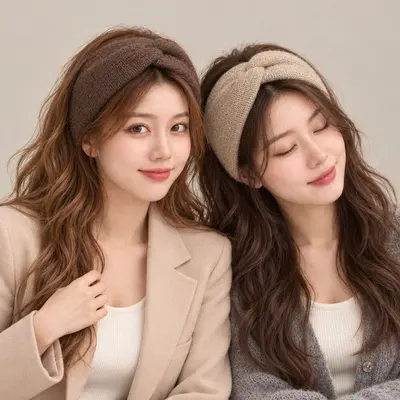 여성 와이드 니트 헤어밴드 도톰 가을 겨울 앙고라 3개 묶음 대표 이미지
