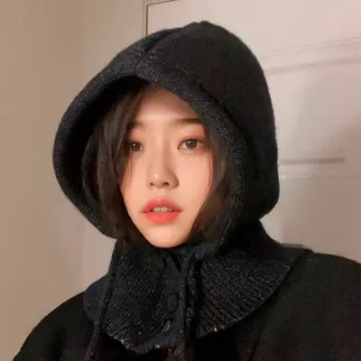 여성 버튼 후드 울 니트 바라클라바 목토시 겨울 3개 묶음 대표 이미지