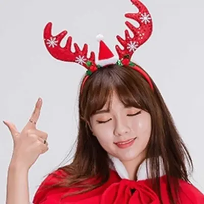 대형 루돌프 뿔 머리띠 루돌프머리핀 루돌프머리띠 3개 묶음 대표 이미지