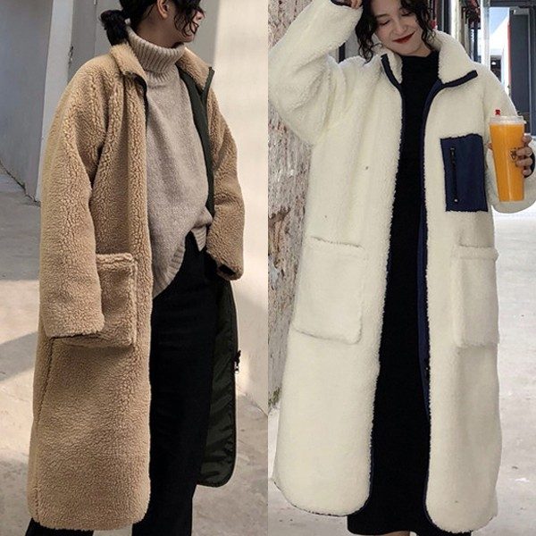후리스 오버핏 뽀글이 롱후리스 털 점퍼 플리스 DS롱레트로