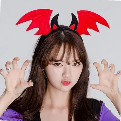 박쥐날개 머리띠 레드 크리스마스오너먼트 크리스마스소품 3개 묶음 대표 이미지