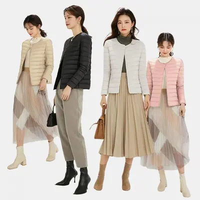 오리털 경량 패딩 여성 슬림 점퍼 4종 덕다운 대표 이미지