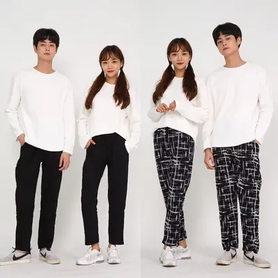 남자 기모바지 겨울 방한 융털 밴딩 바지 일반 대표 이미지