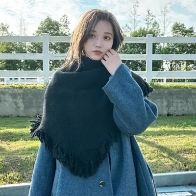 여성 여자 가을 겨울 니트 어깨 숄 망토 케이프 대표 이미지