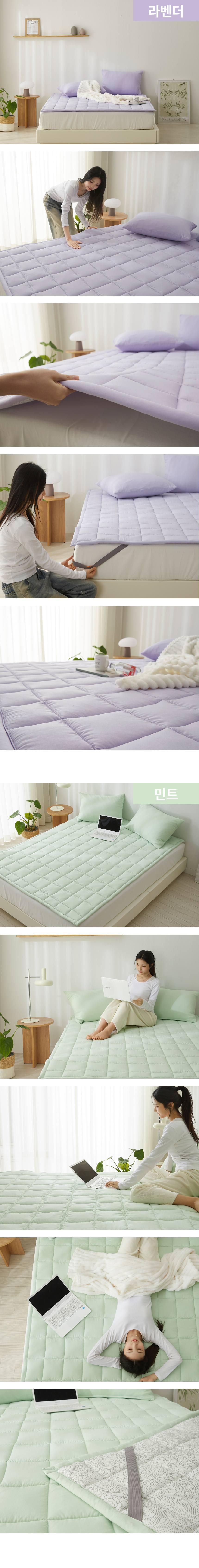 침대패드 도톰 밴딩 매트커버 슈퍼싱글 더블 퀸 상세 이미지 2