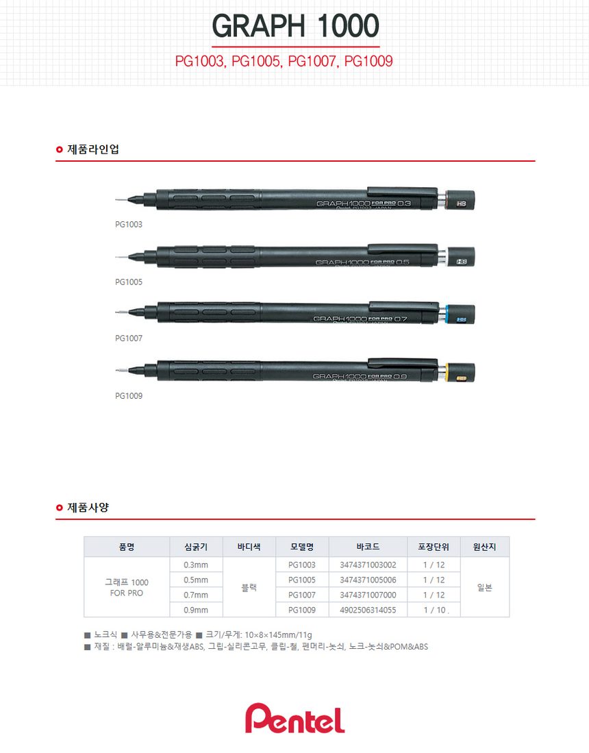 0.3mm 대학생샤프 중학생샤프 수능샤프 상세 이미지 1