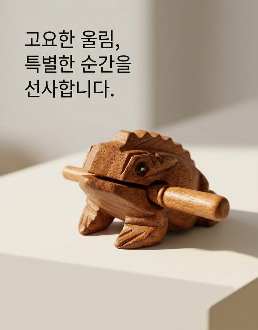 두꺼비 목탁 개구리 미니 불교 굿즈 명상 불교용품 3개 묶음 상세 이미지 1