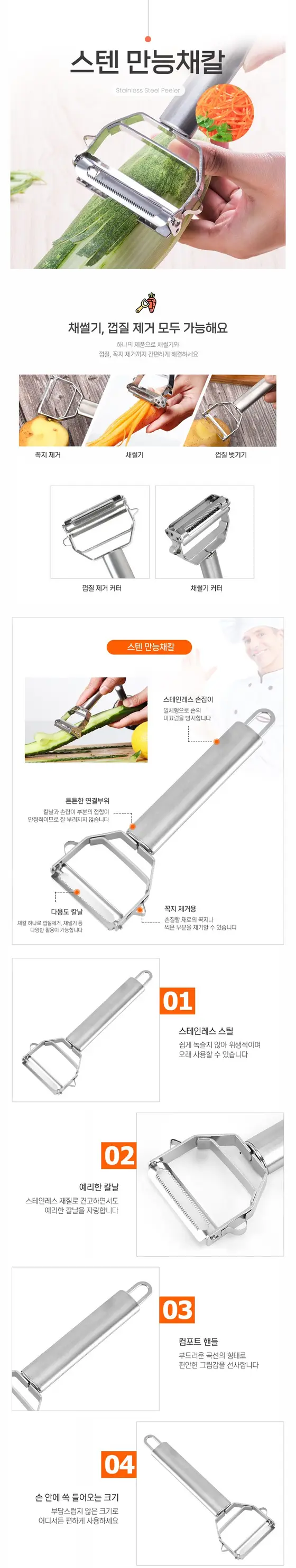 스텐 만능 채칼 채반 강판 슬라이서 주방용품 김장 상세 이미지 3