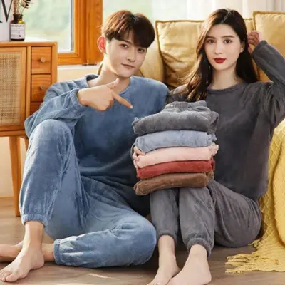 수면복 극세사잠옷 따뜻한 남성 겨울 홈웨어 수면바지 대표 이미지