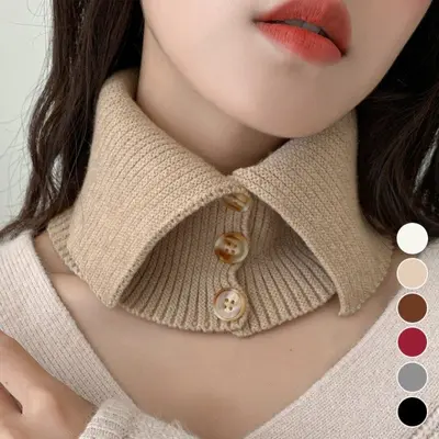 단추 방한 페이크 넥카라 니트 넥워머 3개 묶음 대표 이미지