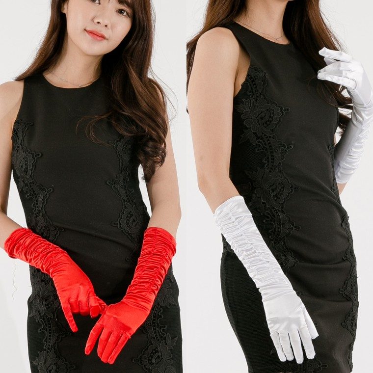 파티롱장갑 주름38cm 생일 파티 의상 공연 데코용품 3개 묶음 대표 이미지