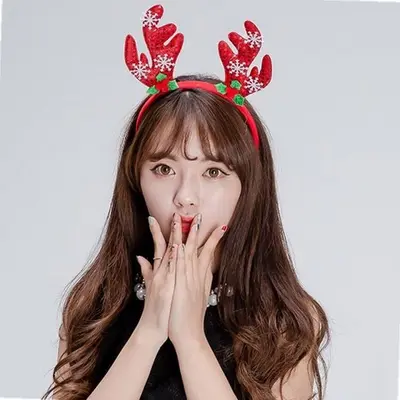 루돌프 머리띠 스팽글 할로윈머리띠 놀이공원머리띠 3개 묶음 대표 이미지