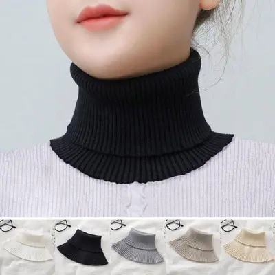 여성 겨울 방한 얇은 소재 니트 골지 페이크 페이크목티 대표 이미지