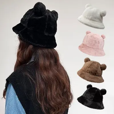 밍크베어버킷햇 모자 벙거지 뽀글이 곰돌이 귀여운 3개 묶음 대표 이미지