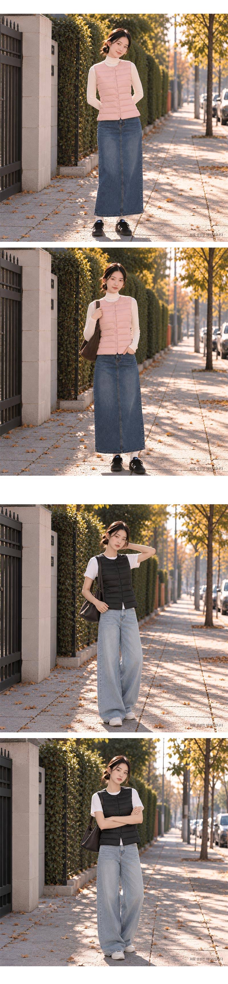 여성 경량 패딩조끼 여성조끼 여성경량조끼 여성패딩 상세 이미지 3