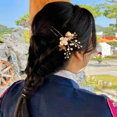 뒤꽃이 U자비녀 골드 한복악세사리 한복뒤꽂이 헤어악세사리 3개 묶음 대표 이미지
