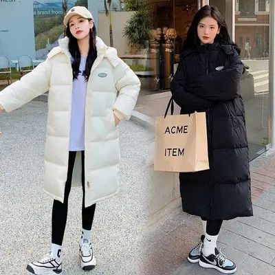 여성 데일리 롱패딩 웰론 벤치코트 롱아우터 점퍼 대표 이미지